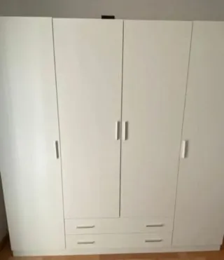 Armario blanco 6 puertas con cajones