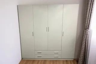 Armario blanco 6 puertas con cajones