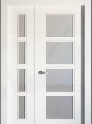 Puerta doble hoja blanca Lucerna Plus