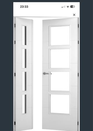 Puerta doble hoja blanca Lucerna Plus