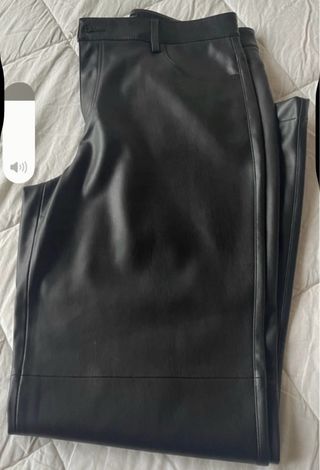 Pantalón Piel Vegana Mango Negro