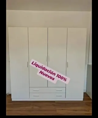 Armario Blanco 6 Puertas + 2 Cajones