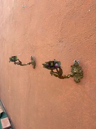 Candelabros antiguos ángeles bronce