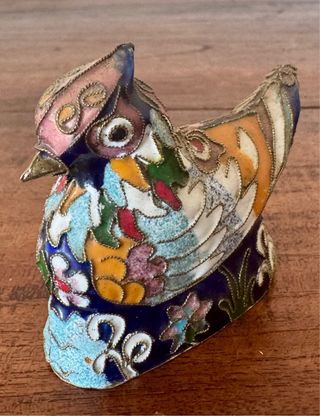 Figura Gallina Cloisonné