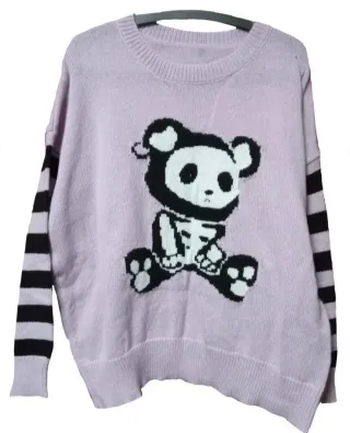 Jersey Emo Oso Esqueleto Rayas