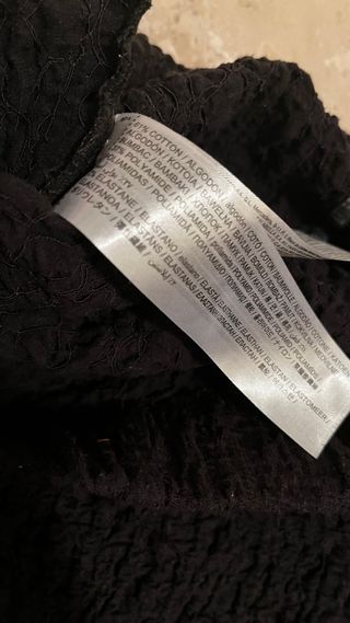 Pantalón Mango Wide Leg Textura Negro