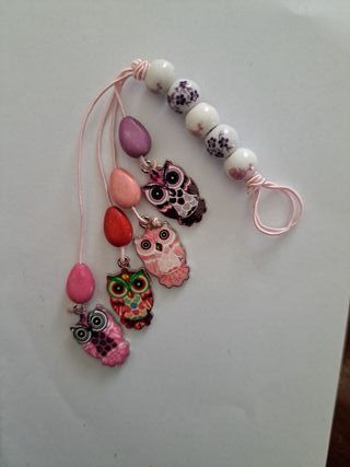Portachiavi con Gufi e Perline