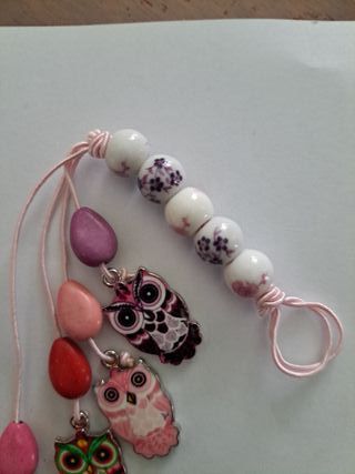 Portachiavi con Gufi e Perline