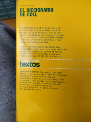El diccionario de Coll (Colección Textos ; 10)...