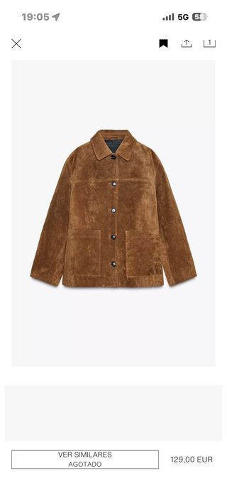 Cazadora Zara Marrón Suede