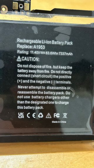 Batería A1953 A1990 MacBook Pro 15 15.4 PULGADAS