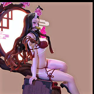 Figura Resina 16K ► Nezuko en bikini Kimetsu