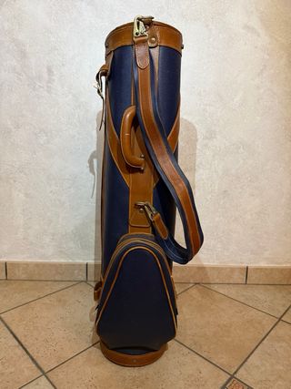 Sacca da golf Trussardi blu e cuoio