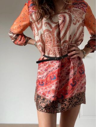 Vestito Zara Stampa Antica Taglia Unica