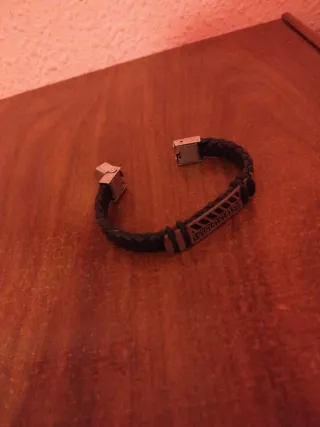 Pulsera Cuero Trenzado Acero Inoxidable