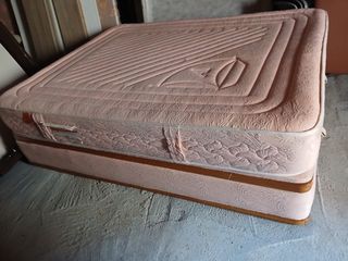 Canapé abatible + colchón rosa 150x190