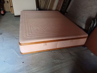 Canapé abatible + colchón rosa 150x190