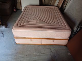 Canapé abatible + colchón rosa 150x190