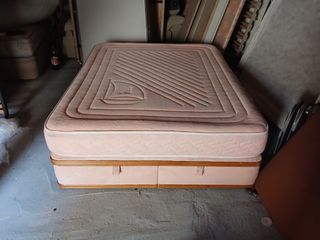 Canapé abatible + colchón rosa 150x190