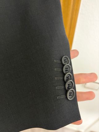 Traje Cortefiel Lana Negro Vintage