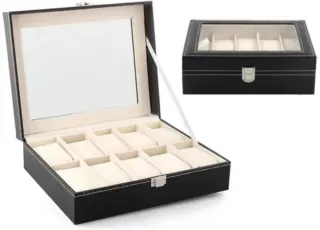 Scatola per 10 orologi con coperchio