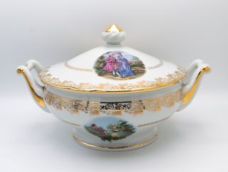 Sopera porcelana francesa decoración romantica