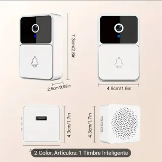 Timbre Inteligente con Cámara Blanco