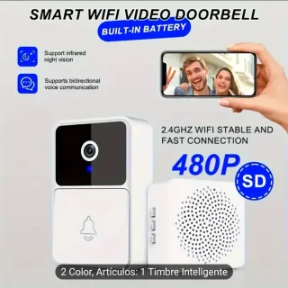 Timbre Inteligente con Cámara Blanco