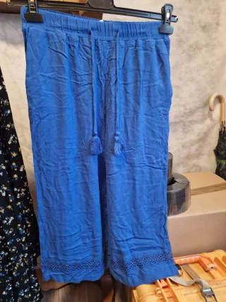 Pantalón ancho azul