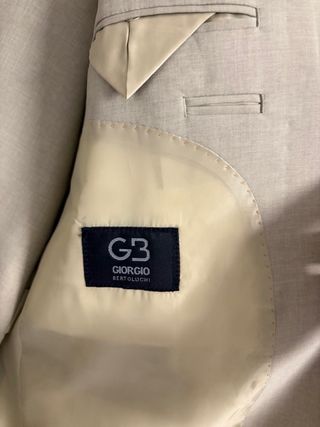 Traje vintage 3 piezas chaleco beige talla 60