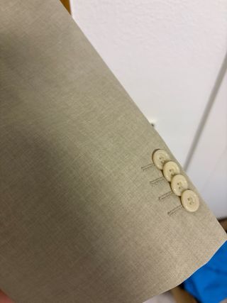 Traje vintage 3 piezas chaleco beige talla 60