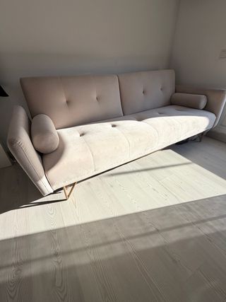 Sofá Cama Diseño SKLUM Terciopelo Beige
