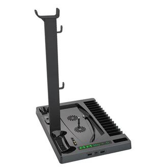 Soporte PS5 con ventilador + carga mandos