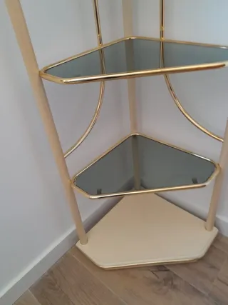 Estantería rinconera cristal y metal