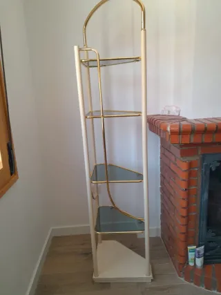 Estantería rinconera cristal y metal