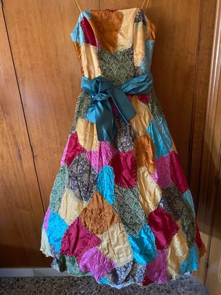 Vestido fiesta patchwork elegante