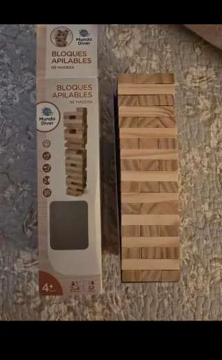 Juego Bloques Apilables Madera Mundo Diver