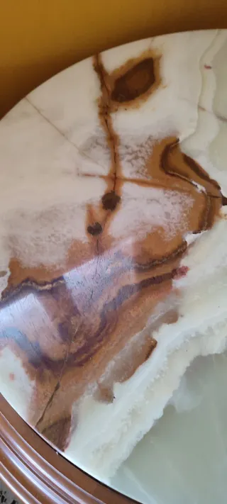 Mesa antigua madera y mármol
