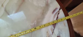 Mesa antigua madera y mármol