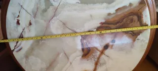 Mesa antigua madera y mármol