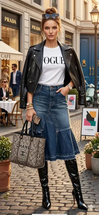 Gonna patchwork effetto sirena