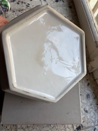 Zuppiera vintage esagonale con coperchio