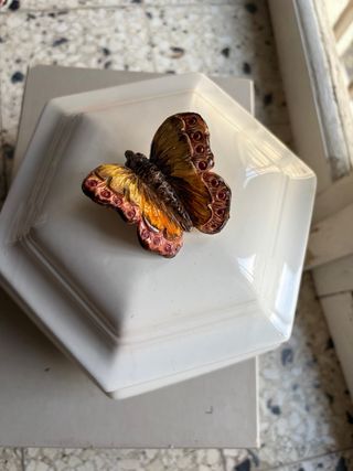 Zuppiera vintage esagonale con coperchio