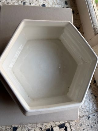 Zuppiera vintage esagonale con coperchio