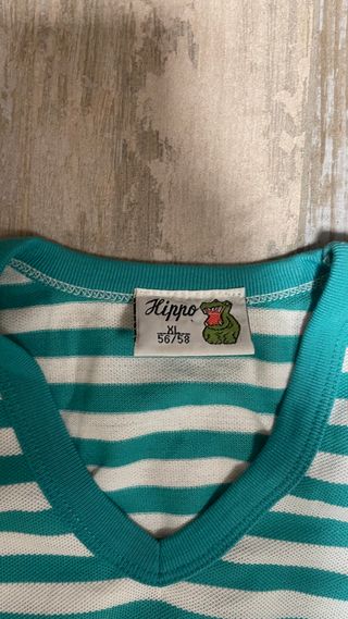 Chaleco HIPPO XL rayas turquesa y blanco