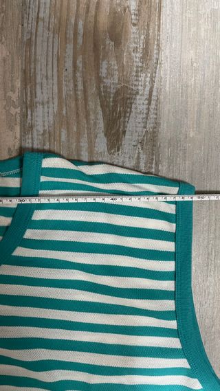 Chaleco HIPPO XL rayas turquesa y blanco