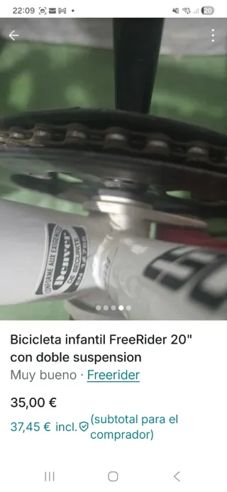 Bicicleta infantil Freerider 20 doppia sospensione