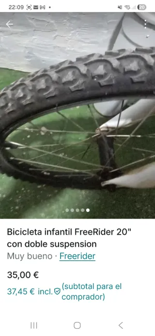 Bicicleta infantil Freerider 20 doppia sospensione