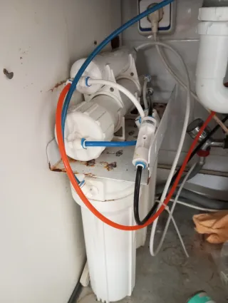 Cocina completa modular roja y blanca