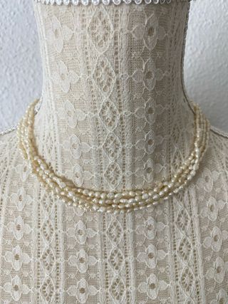 Collar de perlas naturales multicapa